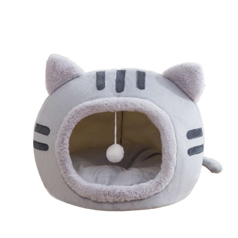 Fashionable Simple Pet Warm Semi-Enclosed Cozy Nest Bed - The Perfect Retreat for Your Furry Friend